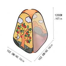 1 set Maisonnette pour enfants, maison en tissu Oxford style forêt d'automne, tente de jeu pour enfants, maison de jeu, tunnel de jeu, pour utilisation intérieure et extérieure, sans assemblage requis, ouverture rapide, espace indépendant secret pour enfants