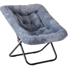 Sweetcrispy Comfy Chair For Adults, Soft Faux Fur Folding Lounge For Bedroom Living Room Dorm Rooms Flexible Reading Chair For Teens, Large Size Foldable,Square-Gray - Xám - Xem 2