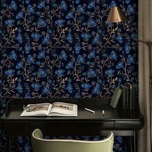 1 rolo de papel de parede autoadesivo floral vintage azul, revestimento de parede removível, papel contact resistente à água, removível, adequado para salas de estar, quartos, áreas de jantar e decoração de casa, nichos de armários, estantes e reforma de móveis, ideal para inquilinos, decorações festivas, ideias para presentes e reformas "faça você mesmo". - Azul - Ver 5