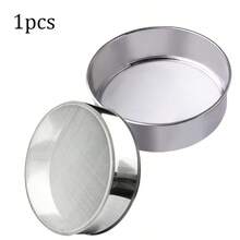 1 pieza Tamiz de harina de malla fina, Tamiz de cocción manual, Tamizador de azúcar en polvo, Adecuado para hornear pasteles, panes, pasteles, harina, cacao en polvo, tamizado de azúcar, magdalenas, herramienta y utensilio de cocina fácil de limpiar