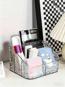 1 pieza Caja de almacenamiento de maquillaje, Soporte para lápiz labial, Organizador de cosméticos para tocador, Organizador de cosméticos, Bandeja expositora de cosméticos, Caja de almacenamiento de cortaúñas, Estantería de almacenamiento de artículos de oficina, Organizador de maquillaje, Soporte de brochas, Caja de maquillaje, Adecuado para dormitorio, baño, sala de estar, dormitorio, almacenamiento de tocador, decoración de otoño, decoración de habitación, decoración de dormitorio, organizador de habitación - transparente - Ver 12