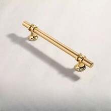1 Stück moderner schwarzer goldener Türgriff, Küchenschrank Griff, massive Schubladenknöpfe, Zinklegierung Basis, Aluminiumlegierung Stange, modische Möbelgriff Hardware - Gold - Übersicht 11