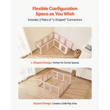Dog Whelping Box, 60x59x23 In Transparent Plastic Dog Whelping Pen For X-Large Sized Dogs, Waterproof Puppy Playpen With Windows & Door Lock, Easy To Clean, Durable Indoor Pet Dogs Cats Birth Kit - Extra Large Dog (XL) Light Pink - 查看 6