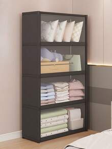 1 chiếc tủ đựng đồ chống bụi có nắp đậy, có thể dùng làm tủ quần áo, kệ sách, hộp đựng đồ, giúp tiết kiệm không gian, chắc chắn và thời trang, dễ lắp ráp và tháo rời, dễ di chuyển, phù hợp cho phòng khách, phòng ngủ, hành lang, văn phòng, nhà ở, lưu trữ nhiều tầng, quà tặng ngày lễ, quà tặng Giáng sinh, quà tặng - Nhiều màu - Xem 1