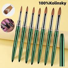 High Quality 100% Kolinsky Acrylic Nail Brush New Product Metal Pure Kolinsky Brush For Acrylic Nails Sizes 2-18 Nail Tool