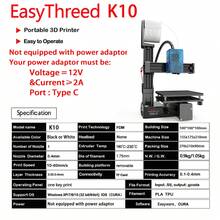 EasyThreed 迷你 3D 打印机 K10，趣味打印尺寸 100x100x100mm，兼容 PLA 或 TPU 1.75mm 耗材 - 黑色 - 查看 4