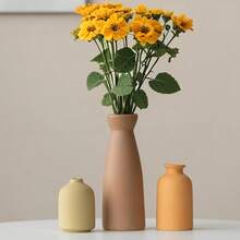Set Of 3 Minimalist Morandi Ceramic Vases - Elegant Home Decor & Wedding Centerpiece - Modern Flower Vases Set - Romantic Gift Idea - Morandi - Xem 6
