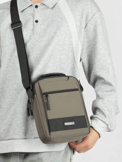 حقيبة كتف من قماش أكسفورد للرجال، حقيبة عبر الجسم، مناسبة للسفر، التنقل اليومي، بسيطة، شخصية، أنيقة، رياضية، رجعية، عمل، متعددة الاستخدامات، مقاومة للماء، مقاومة للخدش، متينة، متعددة الوظائف، متعددة الأقسام، تخزين منظم، حقيبة عبر الجسم متعددة الطبقات