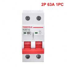 2 Poli (2P) Interruttore di circuito solare CC con protezione da sovraccarico e cortocircuito - Interruttore di circuito industriale pesante montato su guida DIN, adatto per pannelli solari, sistemi di energia rinnovabile, telecomunicazioni - Compatibile con 6A/16A/20A/32A/40A/50A/63A - Senza fusibile richiesto, design compatto, struttura durevole, specializzato in ingegneria elettrica