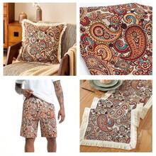 1pc Bohemian Style Jacquard Fabric, DIY Sewing Fabric, Pre Cut 19in X 58.2in, 36in X 58.2in, Thick Fabric With Cashew Flower Patterns,Suitable For Handmade Sofa Covers, Tablecloths, Pillows, Curtain,Clothing, Bags, Dresses, Skirts, Hat,Background Fabrics, Tapestry, Table Flag, Home Decoration,Etc