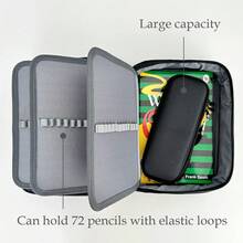Estuche de lápices con cremallera multifunción, de alta capacidad, bolsa para bolígrafos, 72 ranuras, estuche grande de gran capacidad para lápices, bolsa organizadora de lápices de colores con bolsillo interior con cremallera para accesorios pequeños