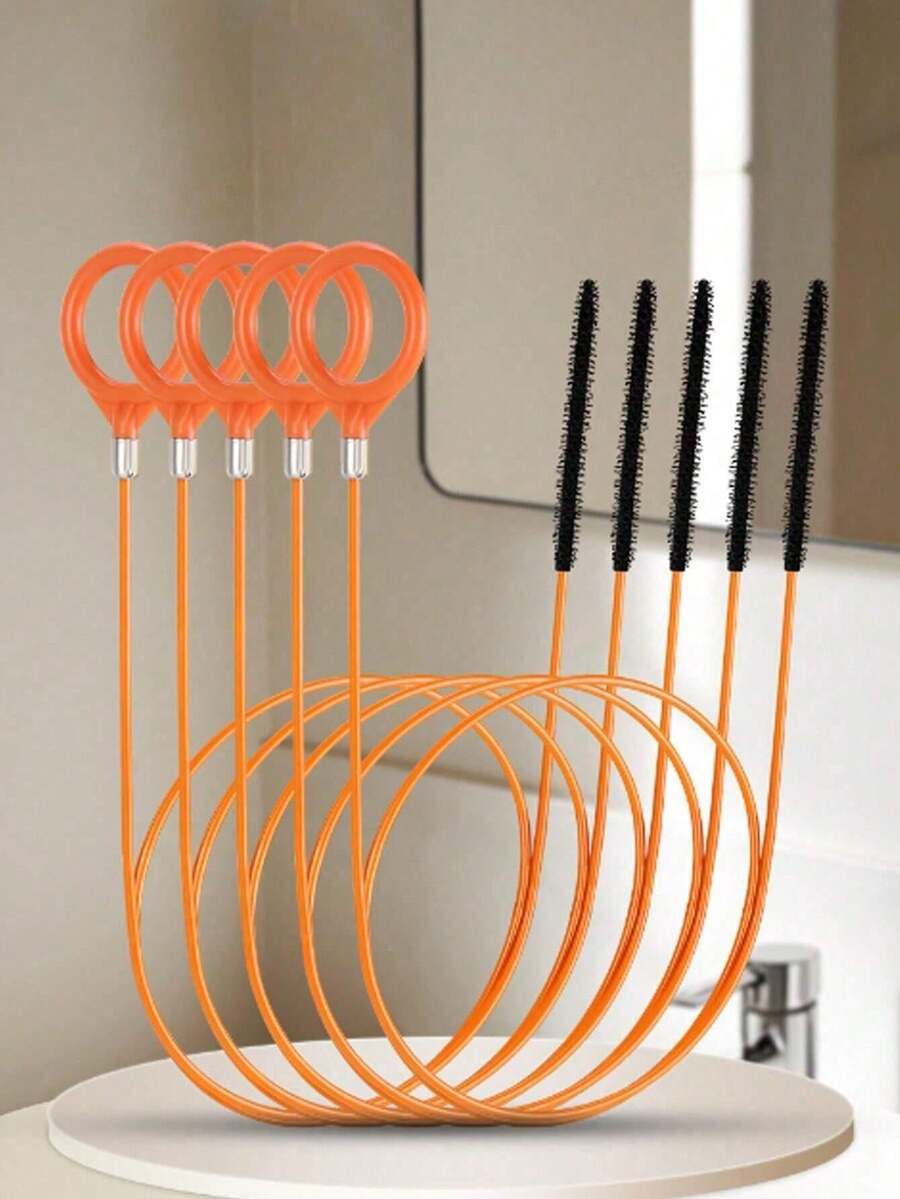 1-5 Pezzi Set di Attrezzi per Pulizia Scarico, Può Essere Utilizzato per Sbloccare Intasamenti di Capelli in Bagno, Lavandini in Cucina, Scarichi del Wc e Pulire i Fori di Drenaggio di Tetti Apribili e Portiere di Auto. Ha Una Spazzola di Pulizia in Cima.