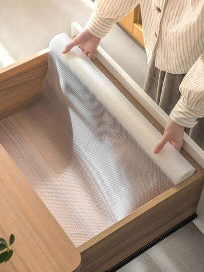 1 Roll Kitchen Cabinet Liner Mat, Eva Material Anti-Oil & Anti-Moisture, Can Be Cut To Required Size For Shelves, Drawers, Cabinets, Fridge Shelf, Table Mats