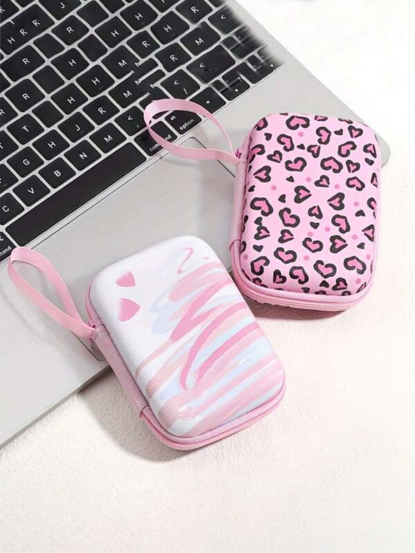 Portable Hard Drive Protective Case, Hard Shell Storage Bag, Multi-Function Carrying Case For External Hard Drive,Boho Vibes, Digital Storage Bag For Earphones, Data Cables, Charger, Power Bank, Rectangle Box, Travel Essentials For Men And Women