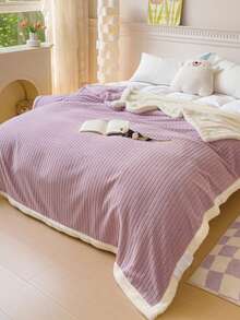 1 Stück doppelseitige Plüschdecke, weich, bequem und warm, dick und gemütlich, geeignet für Heimdekoration, Bett, Sofa, Büro, Zimmer, Wohnheim, maschinenwaschbar