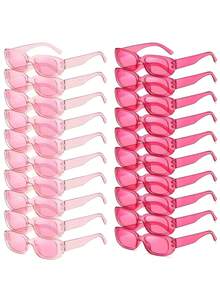 20 件复古方形眼镜，经典方形镜框，男女皆宜，尽显奢华，适用于婚礼、新娘送礼会、单身派对、男女通用摇滚主题派对礼物、情人节装饰、婚礼宾客回礼、伴娘礼物、毕业装饰 - 彩色 - 查看 4