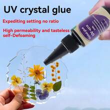 UV Crystal Clear Glue, Suitable For Specimen Making, Handmade DIY Arts & Crafts, Transparent Glue For Oil Painting Covers, UV Ultraviolet Glue, No Mixing Required Clear Glue