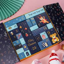 24 Days Of Christmas Advent Calendar, Es, Festive Holiday Gift Set, No Feather, Stand-Alone Outdoor Decor, Christmas Tree & Santa Theme, Unpowered, Perfect For Wrapping Presents, Can Be DIY Gift With Surprises (Empty Boxes, Requires Own Gifts, Not ), Random Delivery Of Dark Yellow Or Light Yellow Ribbons - View 1