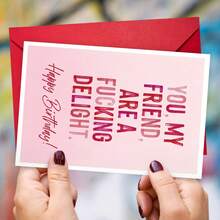 1 felicitare amuzantă de ziua de naștere, cu plic, imprimare de înaltă calitate, felicitare amuzantă de ziua de naștere, felicitare cu umor sarcastic de ziua de naștere pentru prieteni, tu, prietenul meu, ești o încântare *Ucking, felicitare încântătoare realizată manual pentru oricine