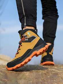 1 Pair Men's And Women's Work Trainer Sports Safety Boots Men High Top Sports Steel Toe Boots,Sports Safety Shoes Safety Trainer Indestructible Boots,Work Boots For Men,Work Boot,Steel Toe Trainer Safety Sneakers Anti-Puncture Anti-Smash Cushion Sole,Work Boots For All Seasons Anti Smash Anti Puncture For Outdoor,Hiking,Adaptive Design Ideal Worker's Gift Durable Rubber Outsole,Work Boots For Woman,Work Shoes,High-Top Safety Shoes Men Shoes - Brown - View 8