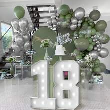 3 piedi/4 piedi Numeri luminosi a insegna - Luci bianche fredde/calde che si illuminano, decorazione per feste, grandi numeri luminosi a insegna che possono essere utilizzati per decorazioni di matrimoni, feste di compleanno - Bianco - Visualizzare 3