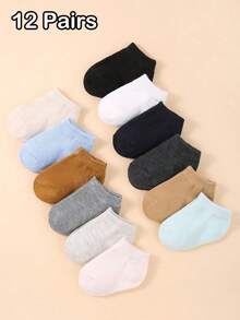 24 双纯色婴儿袜 | 12 双男婴袜 | 幼儿低帮裸色袜 | 休闲船袜 | 柔软舒适 | 适合日常穿着 | 新生儿袜 | 幼儿袜 | 婴儿袜 | 万圣节装饰感恩节圣诞节礼物 - 彩色 - 查看 10