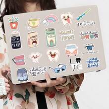 50 piezas de pegatinas de dibujos animados de dentista/dental para decorar guitarra, cuaderno, equipaje, manualidades