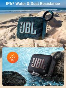 JBL 4 Go 便携式防水防尘蓝牙音箱，拥有强劲低音和专业音质，内置电池续航长达 7 小时，适合海滩派对、徒步旅行和户外探险。 - 黑色 - 查看 9