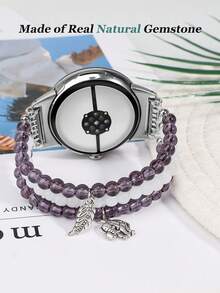 Handmade Bead Bracelet Strap Compatible With Google Pixel Watch Series 1 2 3 (41mm), Women Fashion Jewelry Band With Elastic Design, Stylish Natural Stone Beads, Comfortable Replacement Wristband For Everyday, Office, And Party Outfits