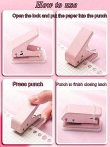 Mini outil de perçage à trou unique, perforateur de bureau et d'étude à trou unique, petit perforateur d'anneaux de reliure de feuilles mobiles, artéfact de perforation de papier - perforateur manuel et pinces de reliure en anneau, fournitures artisanales portables DIY pour étudiants, planificateurs, bureau, scrapbooking et fournitures essentielles pour les études, perforateur de papier pour l'artisanat