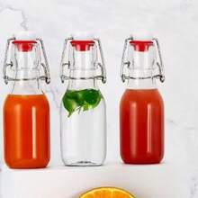 5/3/2/1pc/2oz Oscillating Top Glass Juice Bottle Set - Mini Glass Bottles With Oscillating Top LIDS, Suitable For Homemade Beverages, Extracts, Candies, Handicrafts And Party Decorations, Reusable Filling, Travel Accessories