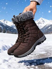 2025 Zimowe nowe męskie śniegowce, wodoodporne, z podszewką z grubego materiału, śniegowce, antypoślizgowe, odporne na zimno, zimowe buty męskie w dużym rozmiarze, buty outdoorowe, zimowe buty studenckie, czarne, uniwersalne buty sportowe z polarową wyściółką, odpowiednie do uprawiania sportów w domu/biurze, a także na świeżym powietrzu, do wędrówek, jazdy terenowej, przygód na świeżym powietrzu, biwakowania i innych aktywności