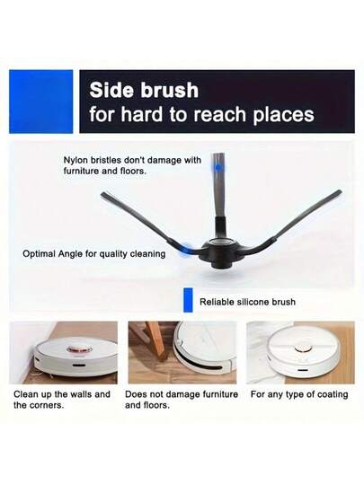 Mijia STYJ02YM Robot Stofzuiger Cleaner Side Brush Replacement, Plastic Vloer Attachment Parts Accessories, Cleaning Tool|Flexible Bristles|Durable view 2