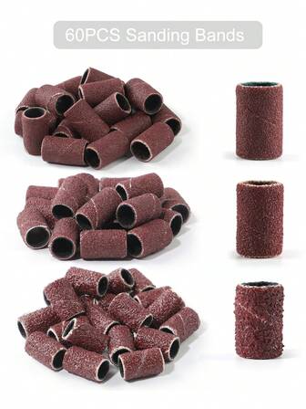 coscelia 60/100 piezas Bandas de lijado para máquina de uñas, #80 #150 #180 #240 Bandas de lijado para quitar rápidamente el gel de uñas, suministros para uñas para principiantes, regalo para salón de uñas DIY