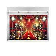 2 pezzi Telo da parete per premiere cinematografiche di alta qualità, in poliestere durevole, facile da appendere con occhielli, lavabile in lavatrice per decorazioni e photobooth da interno/esterno, perfetto per il Ringraziamento - Albicocca - Visualizzare 6