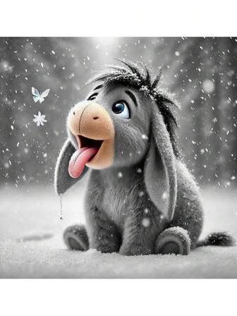 2 piezas Kit de pintura de diamantes 5D, patrón de burro de dibujos animados, 30 cm x 30 cm o 40 cm x 40 cm, adecuado para principiantes adultos de arte de mosaico de diamantes DIY, pintura de diamantes de perforación completa hecha a mano para decoración de pared en sala de estar, dormitorio, oficina, gran regalo para familiares y amigos