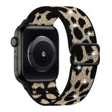 Bling Nylon Stretchy Bands Compatible With Apple Watch Bands 38mm 40mm 41mm 42mm 44mm 45mm 46MM 49mm For Women Girls, Adjustable Braided Solo Loop Sport Straps Compatible With IWatch Series Ultra 11 10 9 8 7 6 SE 5 4 3 2 1