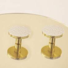 1/2/3 件手工锤击锌合金拉手，简约金色圆形旋钮，适用于衣柜、橱柜、抽屉、梳妆台、家具