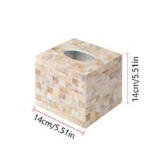 Ins风格轻奢天然贝壳装饰纸巾盒，适用于客厅和餐厅，创意收纳，适用于家庭桌面。 - 彩色 - 查看 20