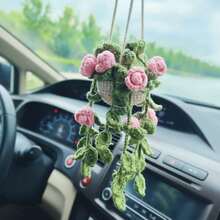 1 cây móc dễ thương cho gương chiếu hậu ô tô/trang trí phòng, phụ kiện treo gương ô tô thủ công theo phong cách Boho phù hợp cho phụ nữ và trẻ em gái, đồ trang trí thẩm mỹ nội thất ô tô màu xanh lá cây, đồ trang trí móc treo xe tải cho nam giới - Nhiều màu - Xem 16