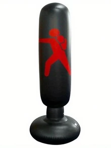 1pc Inflatable Punching Bag With Target Design, PVC Material Punching Column, Suitable For Adults, Fitness And Relaxation Equipment, Essential For Fitness, Indispensable For Gym