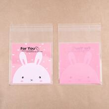 50 Stücke niedliche, süße rosa Erdbeermuster selbstklebende OPP-Beutel, geeignet für Schmuck, Dekoration, Geschenkverpackung und Aufbewahrung