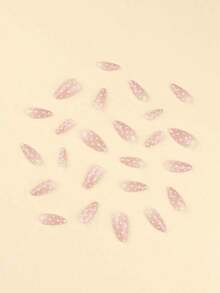 24pcs Nails Press On White Polka Dots False Nails Short Fake Nails Almond Shape Press On Nails Manicure Set Includes 1sheet Adhesive Tabs & 1pc Mini File Perfect For Everyday Wear, Elegant & Fashion Fairy Accessories, Nails Press On, Christmas & New Year Nails, For Holiday, Christmas Decoration Nails - Nhiều màu 2 - Xem 5