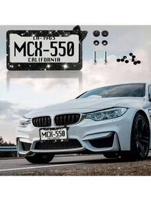 1pc/2pcs Stylish Shiny Butterfly License Plate Frames Upgrade Your Car - Great For Women And Girls!