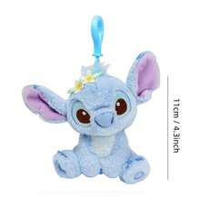 史迪奇毛绒钥匙扣，卡通玩偶钥匙圈，可爱背包挂件，情人节圣诞节生日礼物 - 藍色 - 查看 5