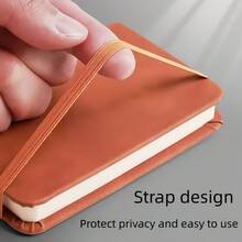 1pc/2pcs Mini Portable A7 Notebook/Pocket Notebook, Leather Cover, Thickened Inner Pages, Waterproof And Wear-Resistant, Plaid Design, Privacy Protection, Portable Notebook, Student Planner Diary, Vocabulary Notebook, Office Memo Pad, Back To School Notebook