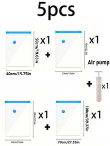 10PCS Transparent Vacuum Seal Bags With Pump, Portable Vacuum Storage Bags For Travel, Travel Vacuum Compression Bags, Large-Capacity Vacuum Zipper Bags, Foldable Packing Cubes, Clothing Storage Organizer, Save 80% Of Storage Space, Waterproof, Insect-Proof, Bacteria-Proof, And Dust-Proof. Made Of Transparent PVC. Perfect For Clothing, Bedding, Winter Clothing Storage, Back-To-School, Business Trips, And Travel.