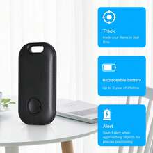 Apple AirTag，带声音的蓝牙物品查找器，智能追踪器，GPS钥匙定位器，兼容“Apple Find My”平台，支持IOS，一键查找，远程精准追踪，持久电池，适用于老人、宠物、汽车、钥匙、包包等防丢失提醒追踪定位 - 彩色 - 查看 3