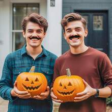 3PCS Mustache Self Adhesive, Stick On Mustache Costume, Halloween Party Beard Costume Accessory Adults (Black) - 1 - View 2