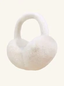 1 件女士可爱耳套，韩式毛绒耳套，可调节冬季保暖耳罩，时尚纯色，多功能冬季骑行配件 - 彩色 - 查看 3